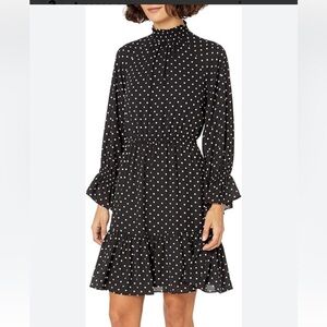 Donna Morgan Black Polka Dot dress, Size 0